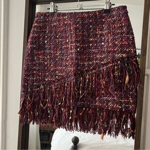 Zara Tweed Fringe Skirt